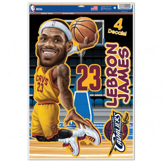 Cleveland Cavaliers Lebron James Caricature Decal 11x17 Multi Use (CDG)