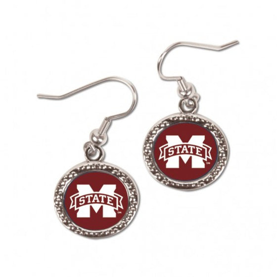 Mississippi State Bulldogs Earrings Round Style (CDG)