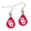 Oklahoma Sooners Earrings Tear Drop Style (CDG)