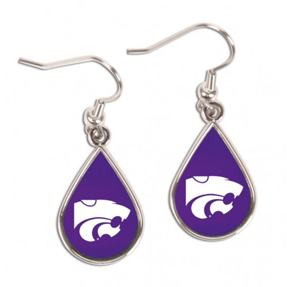 Kansas State Wildcats Earrings Tear Drop Style (CDG)