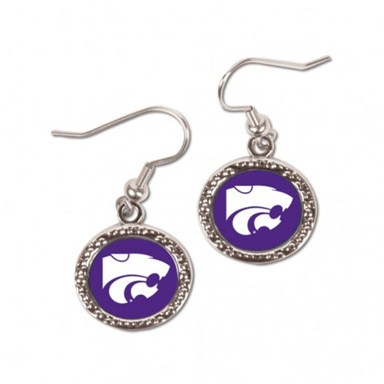 Kansas State Wildcats Earrings Round Style (CDG)