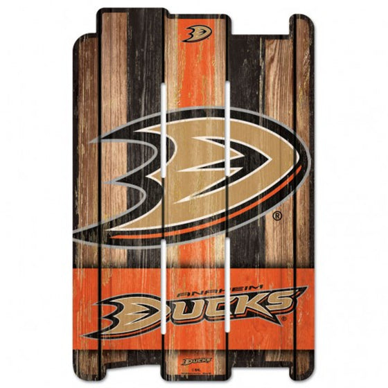 Anaheim Ducks Sign 11x17 Wood Fence Style - Special Order