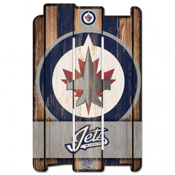 Winnipeg Jets Sign 11x17 Wood Fence Style - Special Order