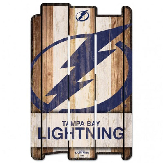 Tampa Bay Lightning Sign 11x17 Wood Fence Style - Special Order