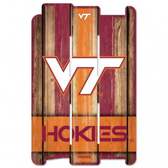 Virginia Tech Hokies Sign 11x17 Wood Fence Style - Special Order