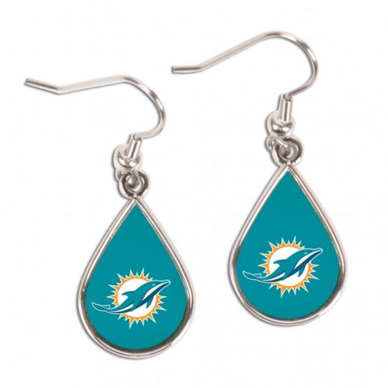 Miami Dolphins Earrings Tear Drop Style (CDG)