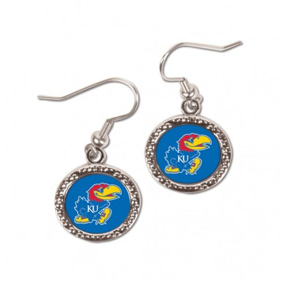 Kansas Jayhawks Earrings Round Style (CDG)