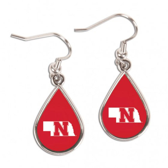 Nebraska Cornhuskers Earrings Tear Drop Style (CDG)