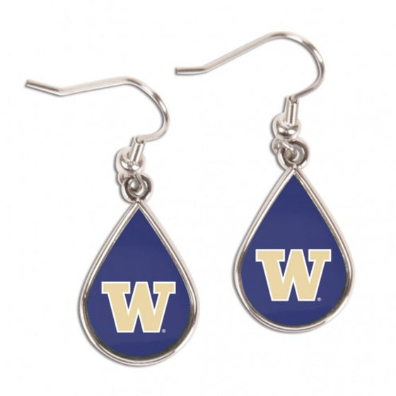 Washington Huskies Earrings Tear Drop Style - Special Order