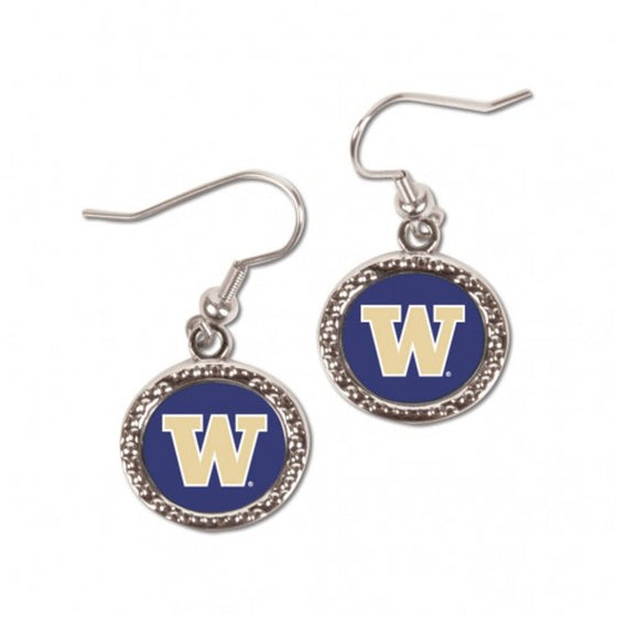 Washington Huskies Earrings Round Style (CDG)