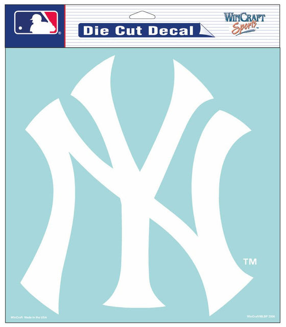 New York Yankees Decal 8x8 Die Cut White