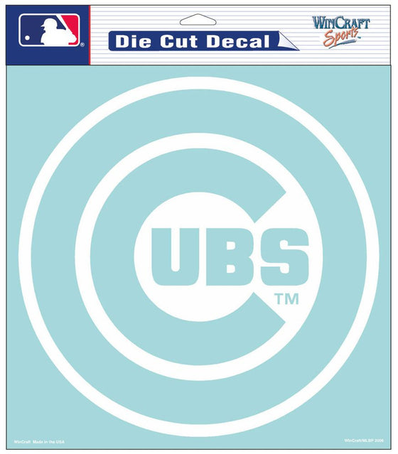 Chicago Cubs Decal 8x8 Die Cut White