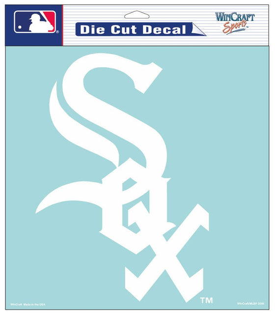 Chicago White Sox Decal 8x8 Die Cut White