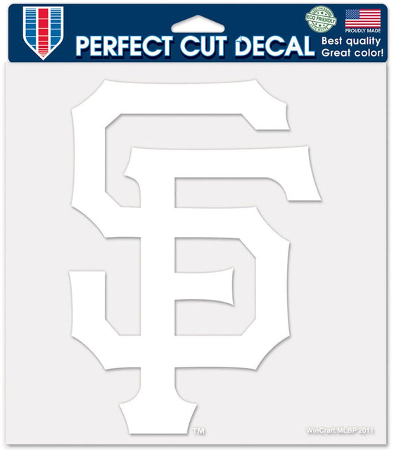 San Francisco Giants Decal 8x8 Die Cut White