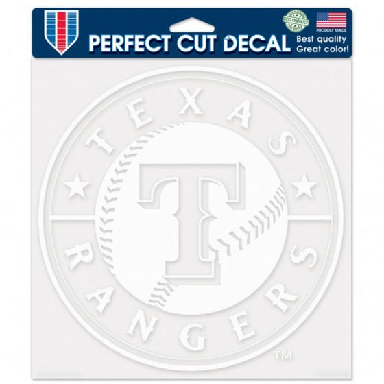 Texas Rangers Decal 8x8 Die Cut White - Special Order