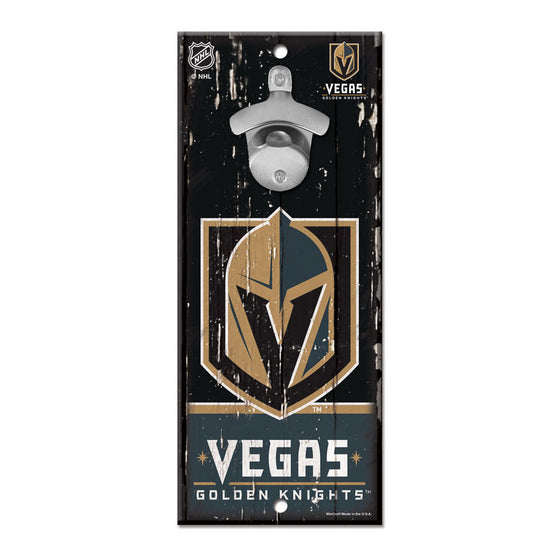 Vegas Golden Knights Sign Wood 5x11 Bottle Opener - Special Order