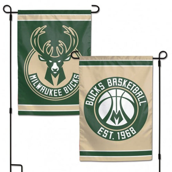 Milwaukee Bucks Flag 12x18 Garden Style 2 Sided Special Order (CDG)