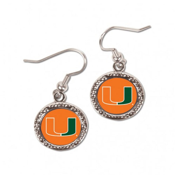 Miami Hurricanes Earrings Round Style (CDG)