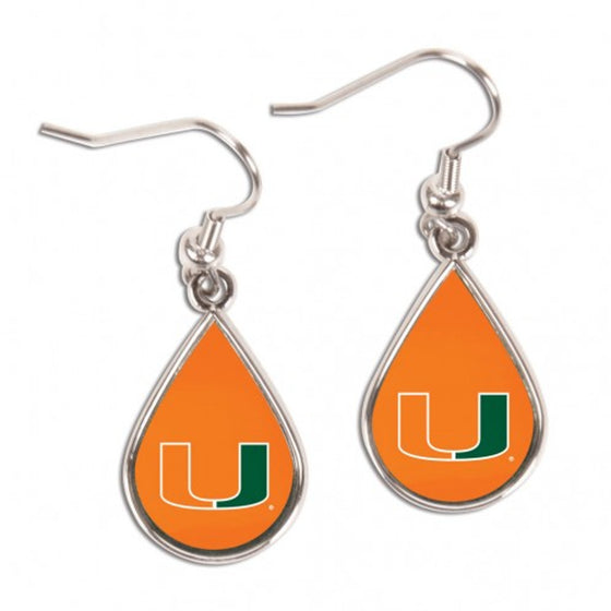 Miami Hurricanes Earrings Tear Drop Style (CDG)