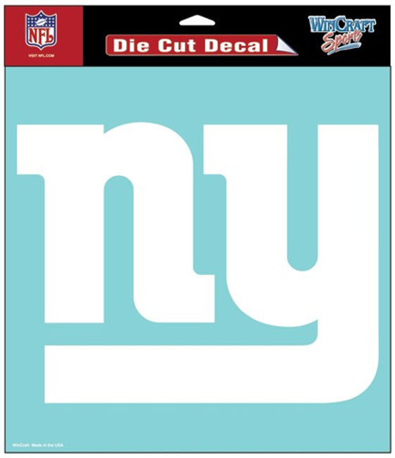 New York Giants Decal 8x8 Die Cut White