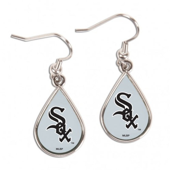 Chicago White Sox Earrings Tear Drop Style - Special Order