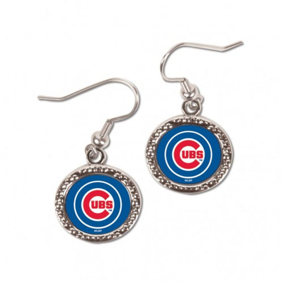 Chicago Cubs Earrings Round Design (CDG)