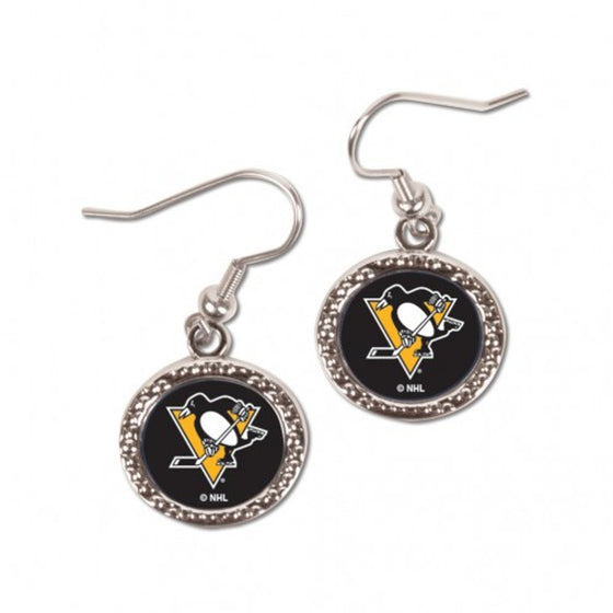 Pittsburgh Penguins Earrings Round Style (CDG)