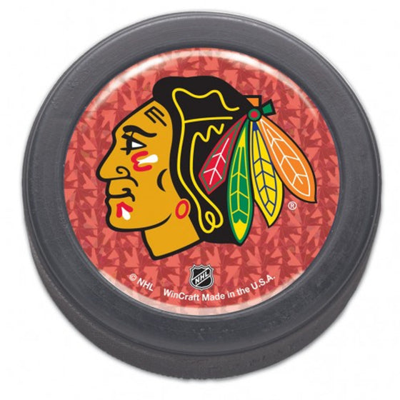 Chicago Blackhawks Domed Hockey Puck - Packaged - Prismatic - Special Order