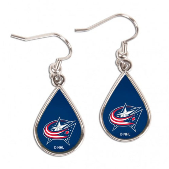 Columbus Blue Jackets Earrings Tear Drop Style (CDG)