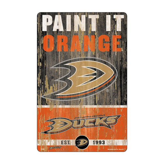 Anaheim Ducks Sign 11x17 Wood Slogan Design - Special Order