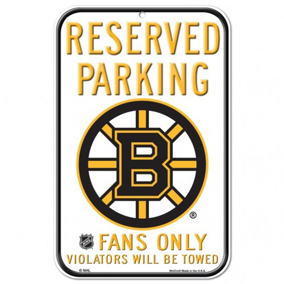 Boston Bruins Sign 11x17 Plastic Reserved Parking Style - Special Order