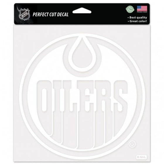 Edmonton Oilers Decal 8x8 Perfect Cut White