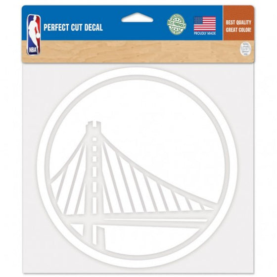 Golden State Warriors Decal 8x8 Die Cut White