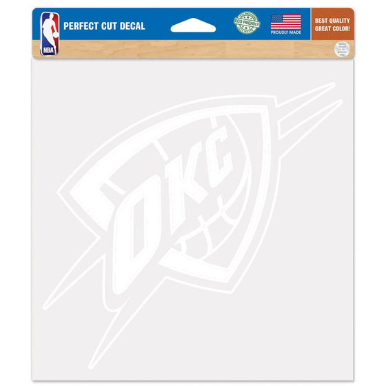 Oklahoma City Thunder Decal 8x8 Die Cut White