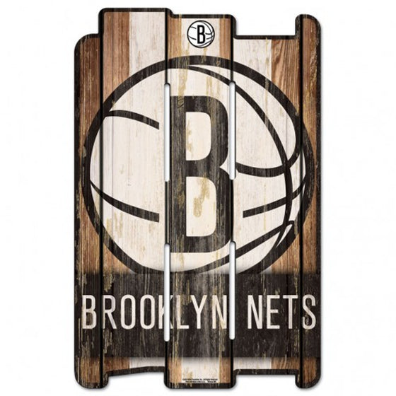 Brooklyn Nets Sign 11x17 Wood Fence Style - Special Order