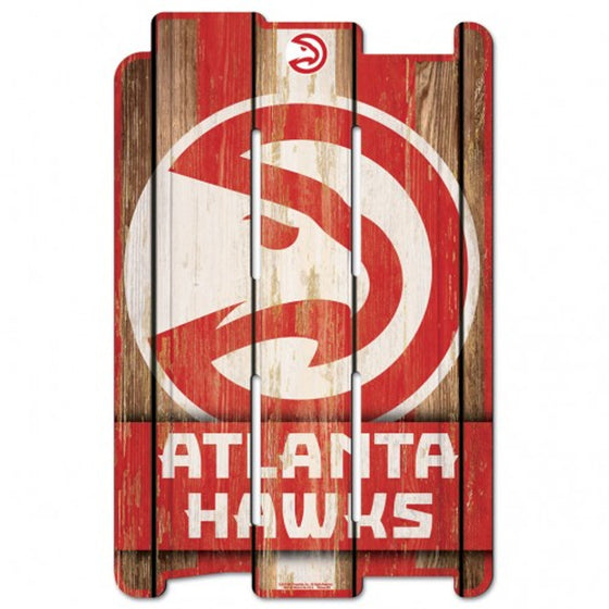 Atlanta Hawks Sign 11x17 Wood Fence Style - Special Order