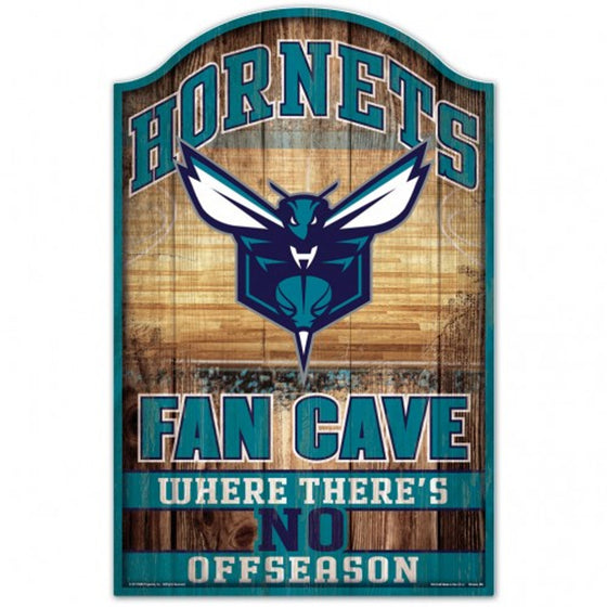 Charlotte Hornets Sign 11x17 Wood Fan Cave Design - Special Order