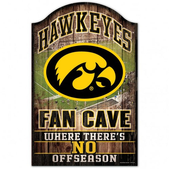 Iowa Hawkeyes Wood Sign - Fan Cave (CDG)