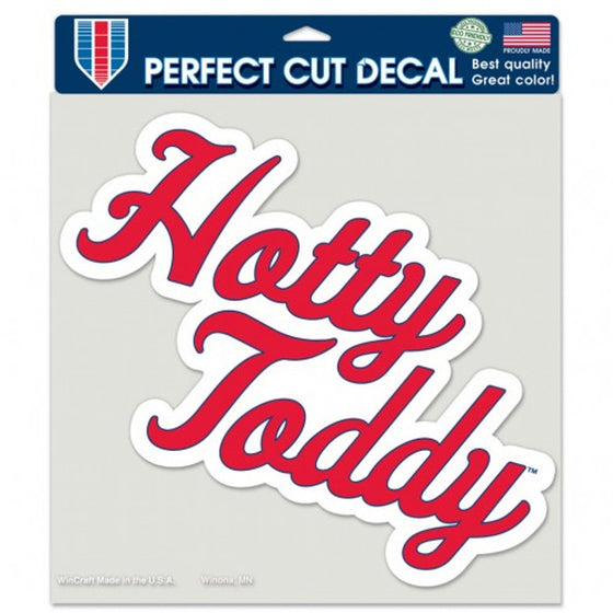 Mississippi Rebels Decal 8x8 Perfect Cut Color Hotty Toddy Design - Special Order