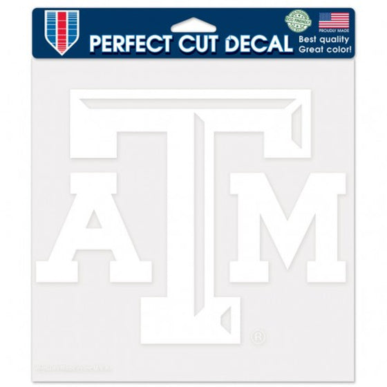 Texas A&M Aggies Decal 8x8 Perfect Cut White - Special Order