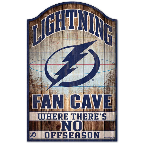 Tampa Bay Lightning Sign 11x17 Wood Fan Cave Design - Special Order