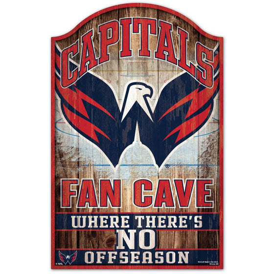 Washington Capitals Sign 11x17 Wood Fan Cave Design - Special Order