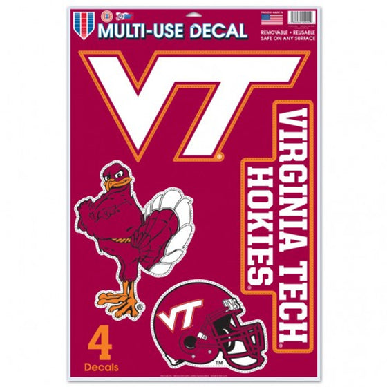 Virginia Tech Hokies Decal 11x17 Multi Use 4 Decals - Special Order