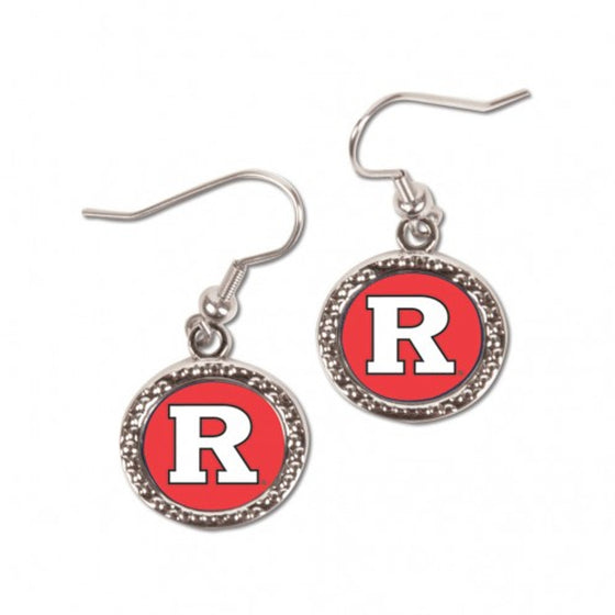 Rutgers Scarlet Knights Earrings Round Style - Special Order