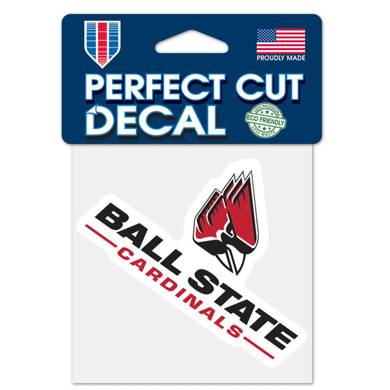 Ball State Cardinals Decal 4x4 Perfect Cut Color - Special Order