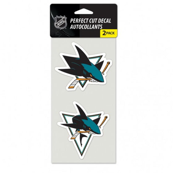 San Jose Sharks Decal 4x4 Perfect Cut Set of 2 - Special Order