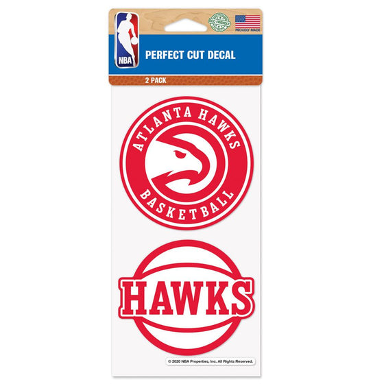 Atlanta Hawks Decal 4x4 Perfect Cut Set of 2