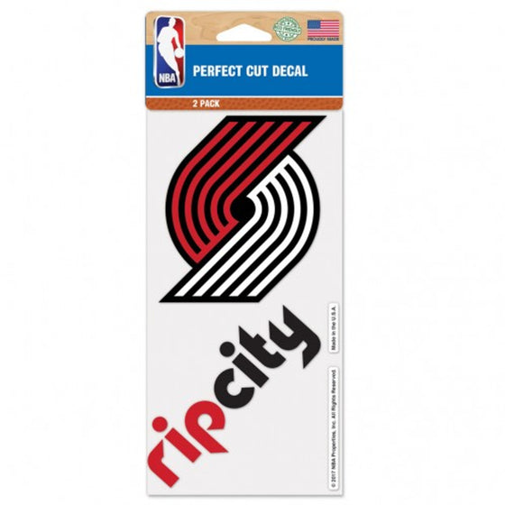 Portland Trail Blazers Decal 4x4 Perfect Cut Set of 2