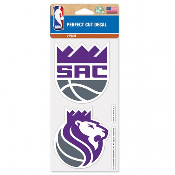 Sacramento Kings Decal 4x4 Perfect Cut Set of 2 - Special Order