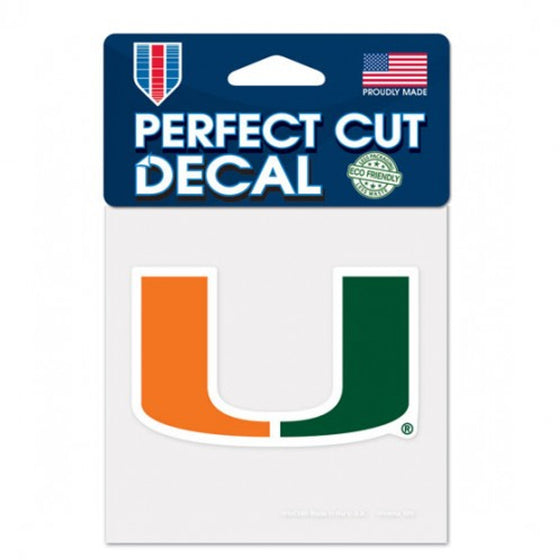 Miami Hurricanes Decal 4x4 Perfect Cut Color